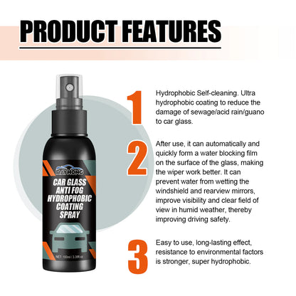 Auto Glass Water Repellent Spray Anti Fog Hydrophobic Coating Spray