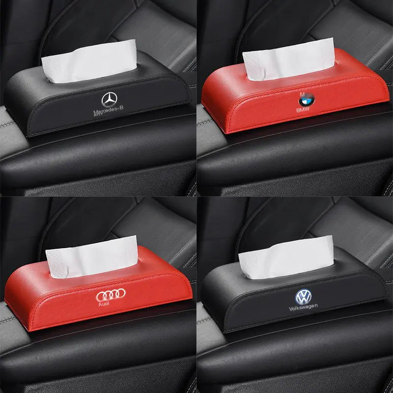 Car Tissue Box with Premium Leather Design